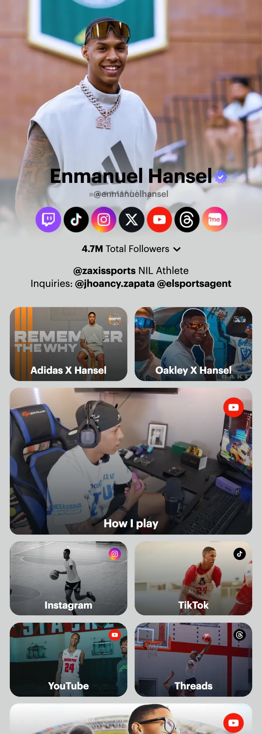 Profile screenshot (mirrored)